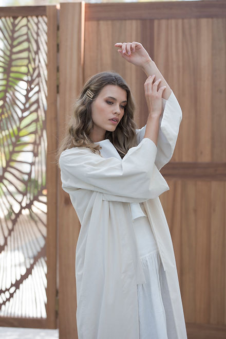 Lyrca Oatmeal Kimono